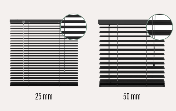 Kies je voor 25mm of 50mm aluminium jaloezieën?