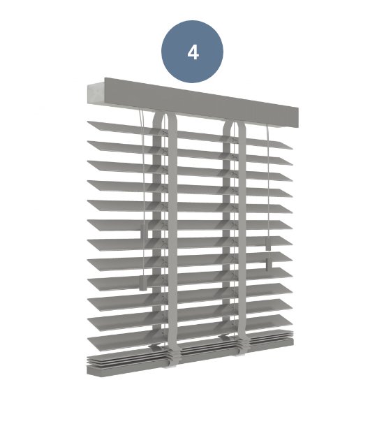 4. Premium betongrijs houten jaloezie