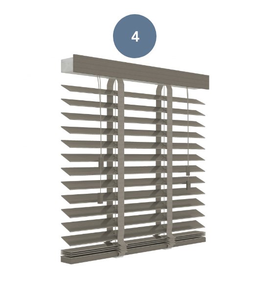 4. Pvc jaloezie grijs eiken houtnerf