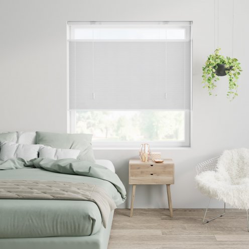 Plisségordijn dupli helderwit fulltone lichtdoorlatend - 60x180cm