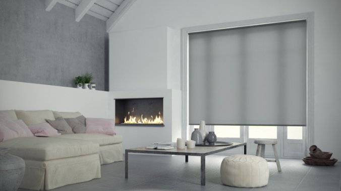 Rolgordijn grijsbruin lichtdoorlatend - 60x190cm