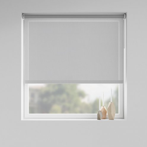 Rolgordijn grijswit screen lichtdoorlatend - 90x190cm