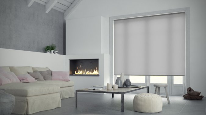 Rolgordijn voor draai-kiepraam platinagrijs lichtdoorlatend - 87x160cm