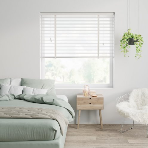 Houten jaloezie puur wit ladderband - 60x130cm