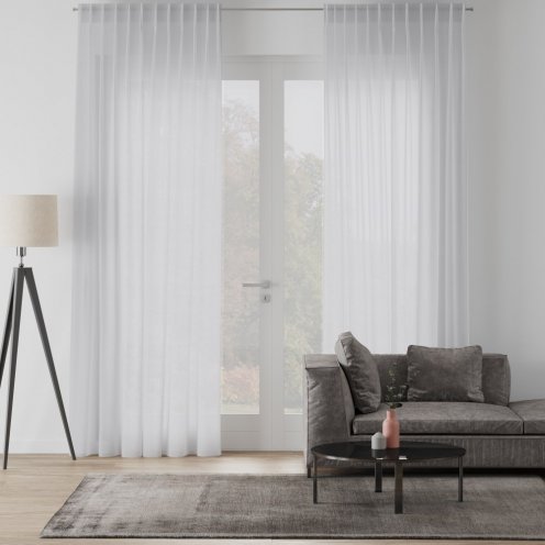 lineair Kraan binnen Gordijn vitrage wit plooiband 140x270cm - ilumio