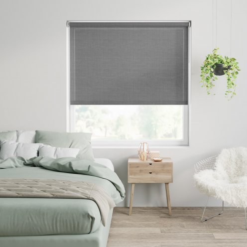 Rolgordijn antraciet screen lichtdoorlatend plus