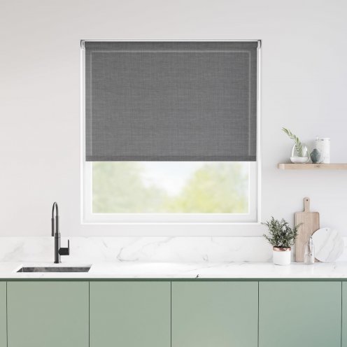Rolgordijn antraciet screen lichtdoorlatend plus