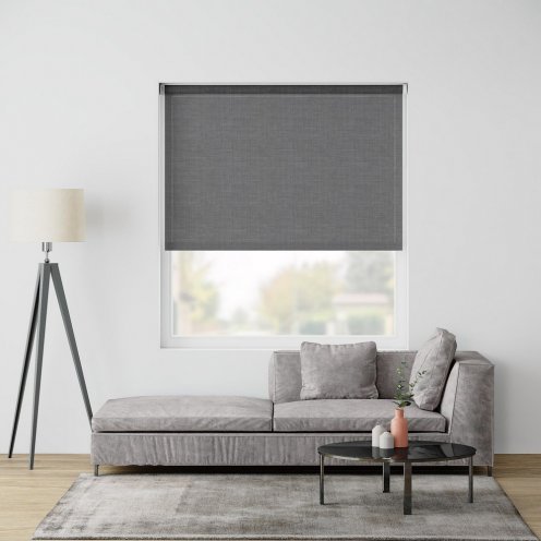 Rolgordijn antraciet screen lichtdoorlatend plus