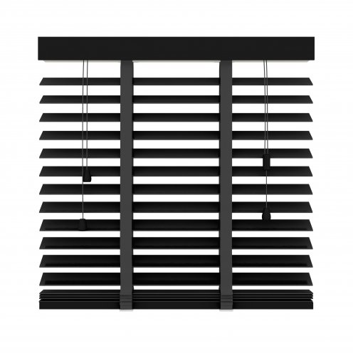Houten jaloezie grafietzwart ladderband