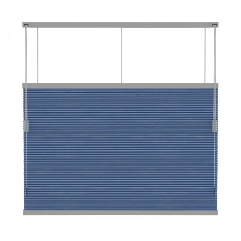Plisségordijn dupli blauw glans verduisterend