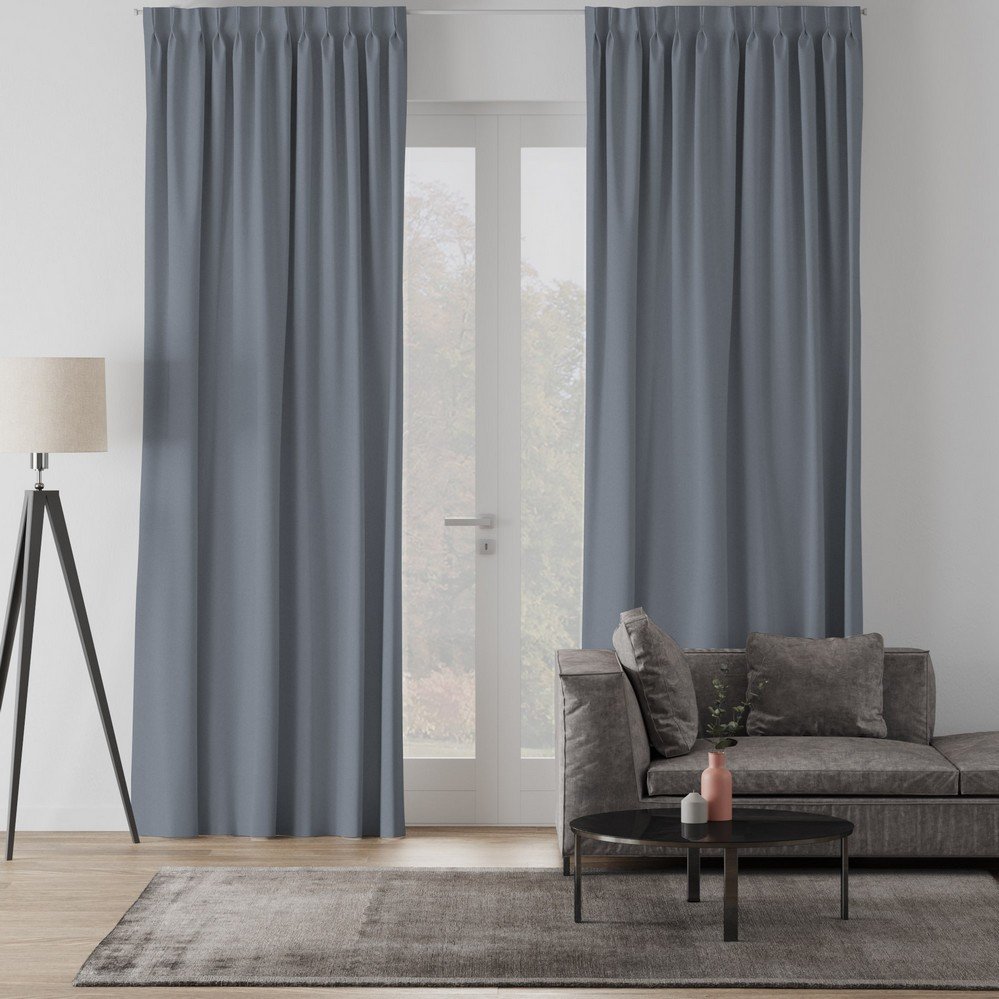 Vriendelijkheid Verlichting duurzame grondstof Gordijn grijs blauw dim-out - ilumio raamdecoratie