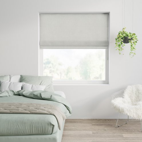 Vouwgordijn linnen creme wit lichtdoorlatend