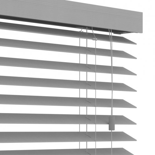 Pvc jaloezie lichtgrijs houtnerf zonder ladderband