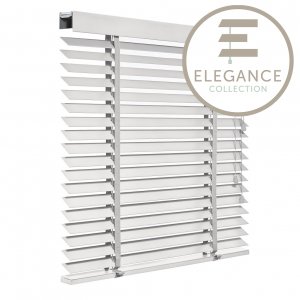 Houten jaloezie wit ladderband premium elegance