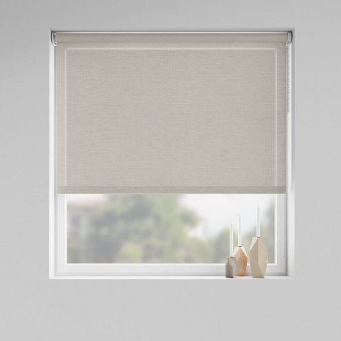 Rolgordijn linnen zand screen semi-transparant premium
