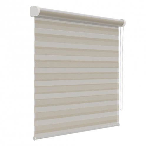 Duo rolgordijn linnen beige lichtdoorlatend premium