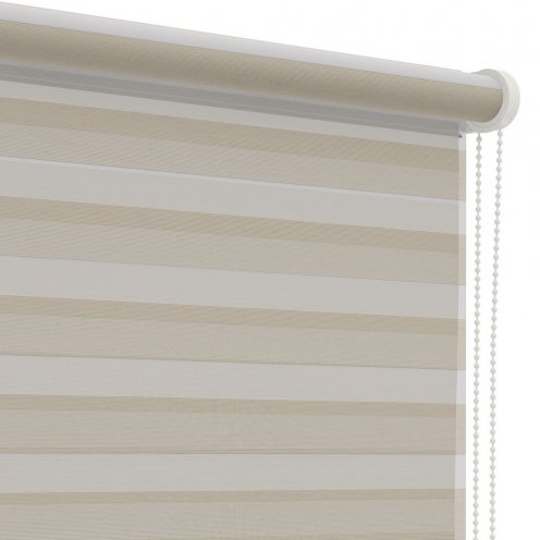 Duo rolgordijn linnen beige lichtdoorlatend premium