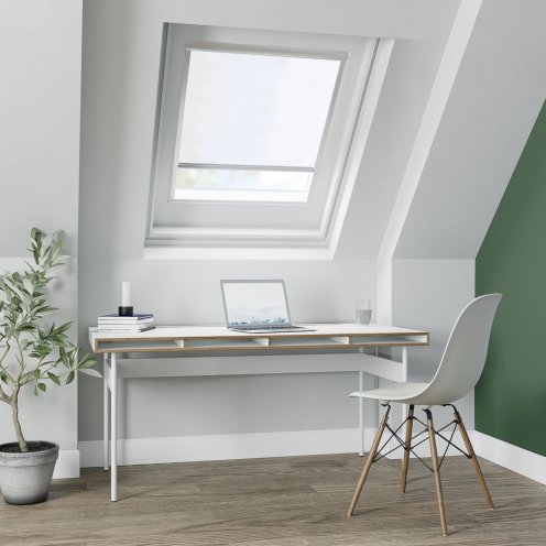 Dakraam rolgordijn wit transparant GGL 606