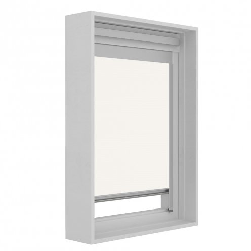 Dakraam rolgordijn wit structuur lichtdoorlatend GGL M06